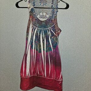 Rue 21 tie dye lace back tank